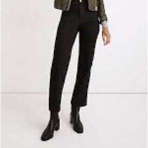 Madewell Slim Wide-Leg Jeans in Lunar Wash Black High Waisted